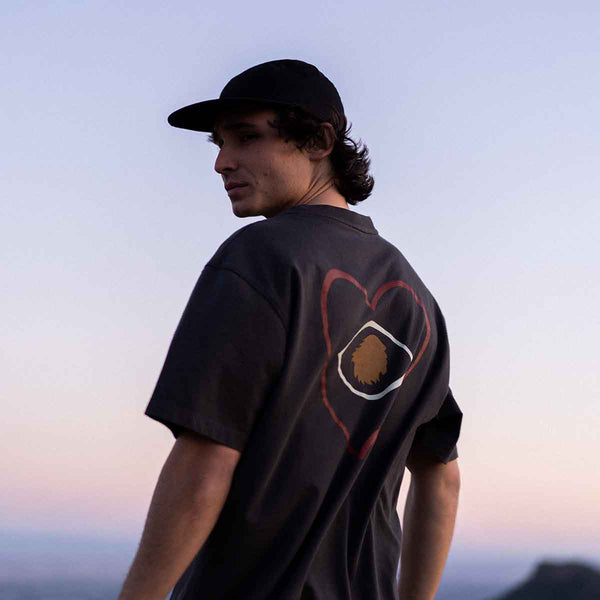 T-shirt oversize Organic cotton | Charcoal heart´s eye