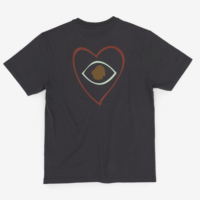 T-shirt oversize Organic cotton | Charcoal heart's eye