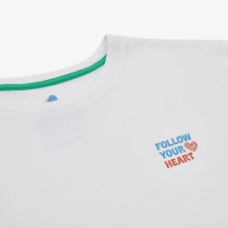 T-shirt regular fit Organic cotton | White follow your heart