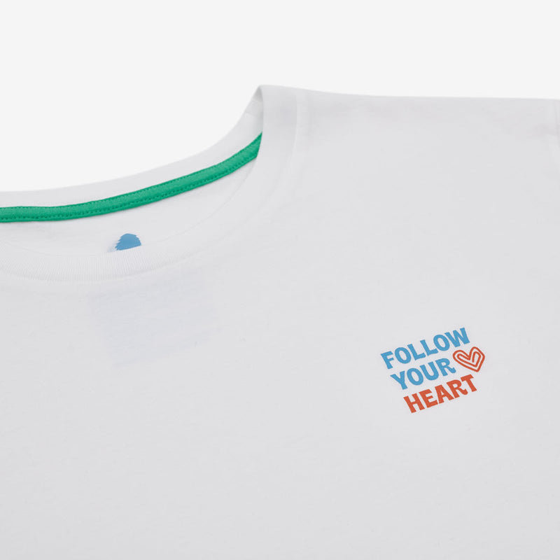 T-shirt Regular Fit Organic Cotton | White Follow Your Heart